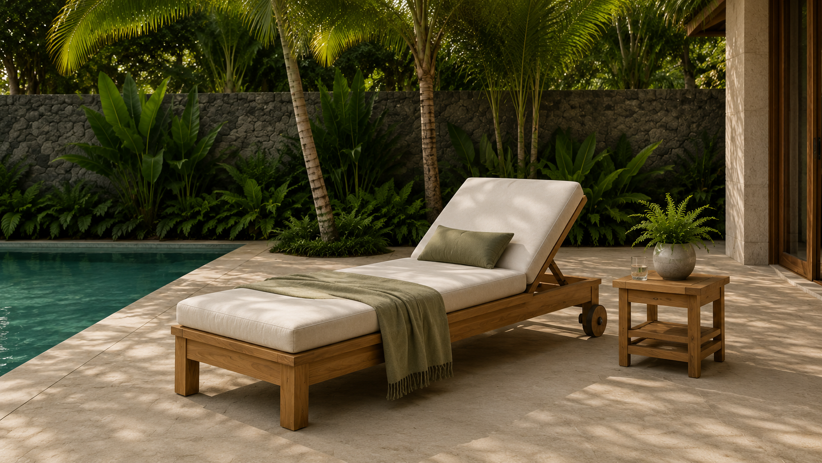 Teak Sun Lounger – Timeless Outdoor Comfort Crafted from Solid Teak